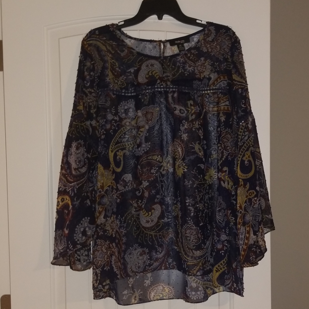 Paisley high low blouse